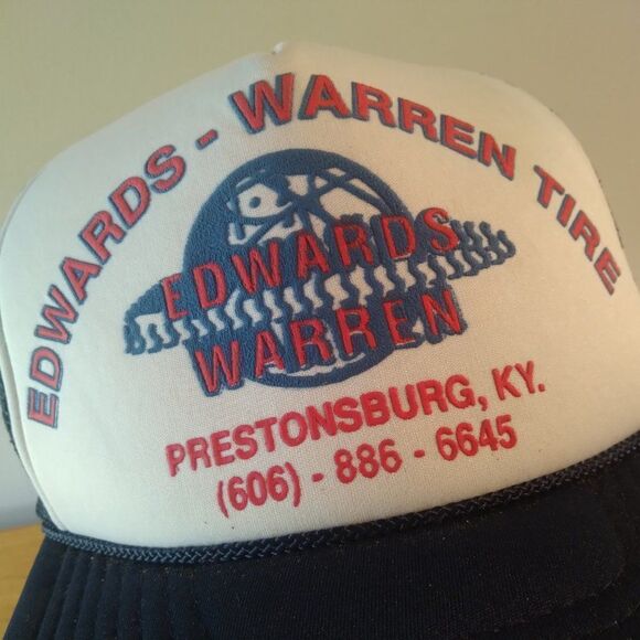 Deadstock Vintage Edwards-Warren Tire Snap Back Trucker Hat - Picture 2 of 9